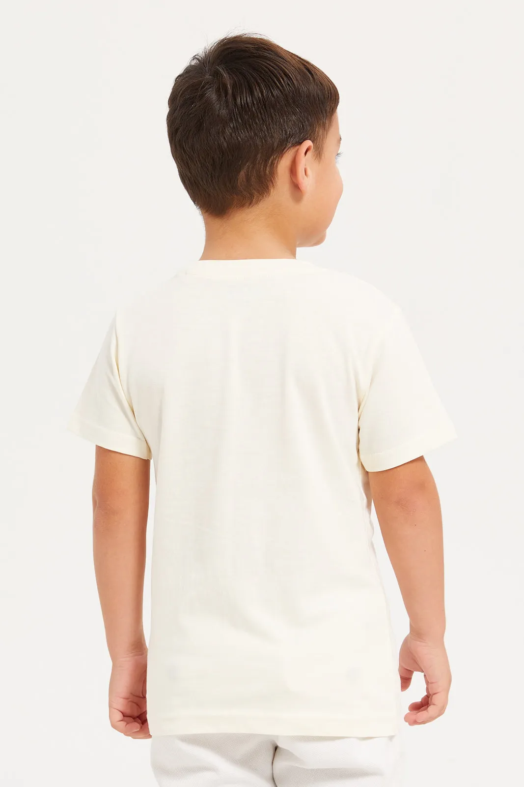 Boys Mint And White Anime Over Printed T-Shirt Set (Pack Of 2)