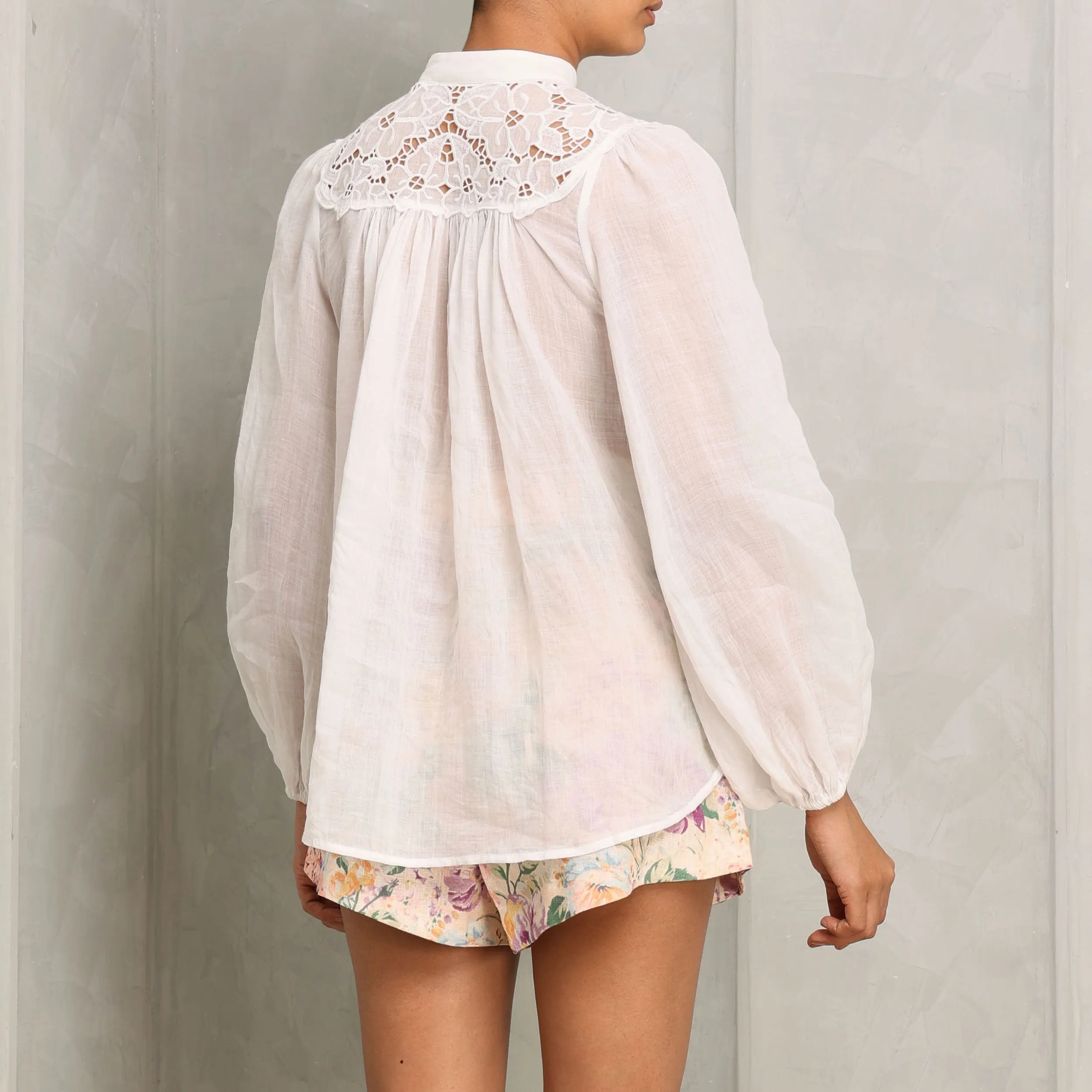 Golden Embroidered Yoke Blouse