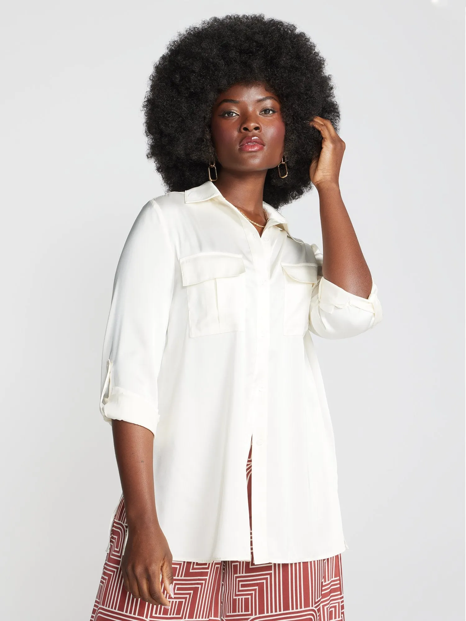 Machella Relaxed-Fit Button-Front Shirt