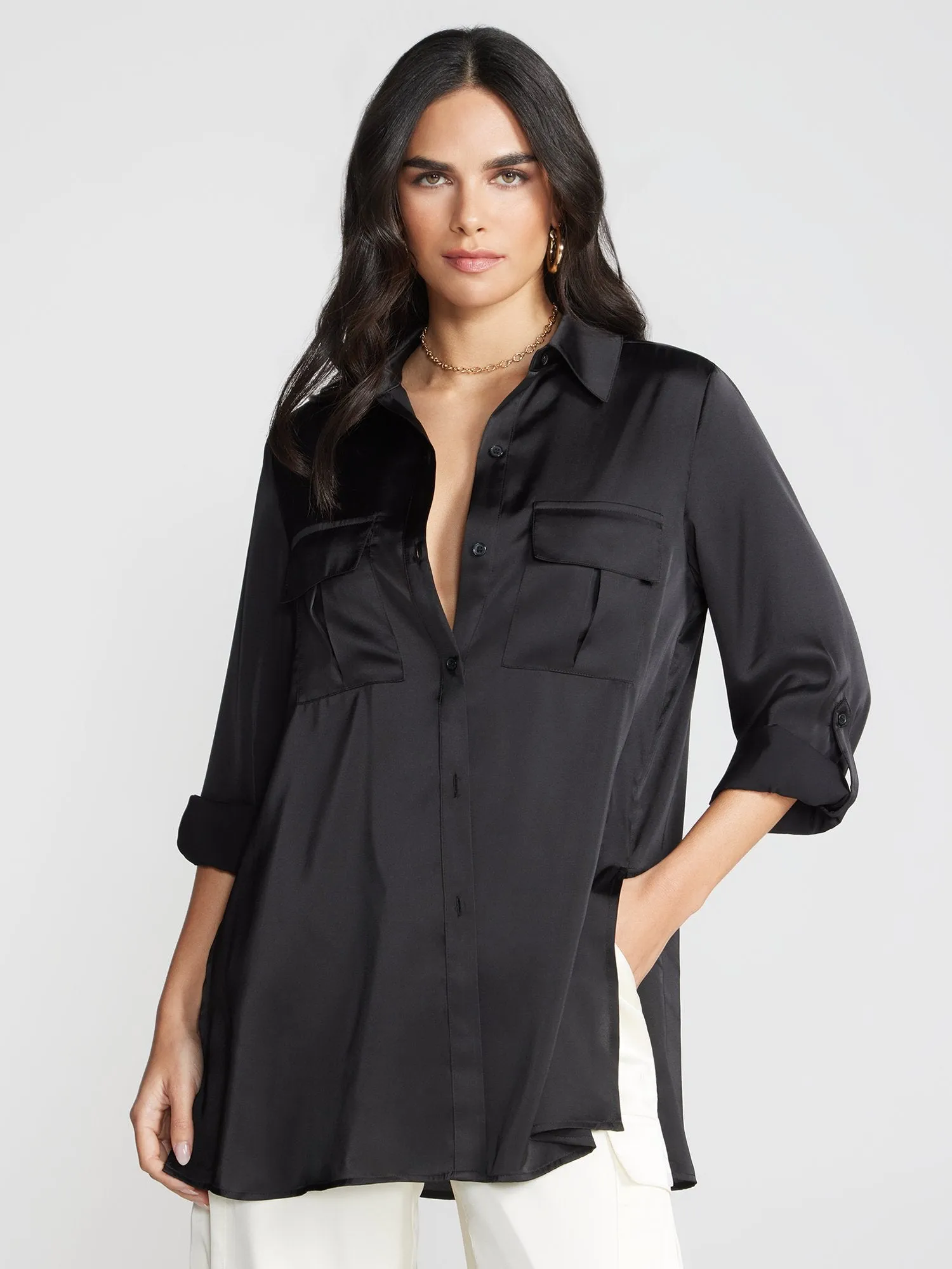 Machella Relaxed-Fit Button-Front Shirt