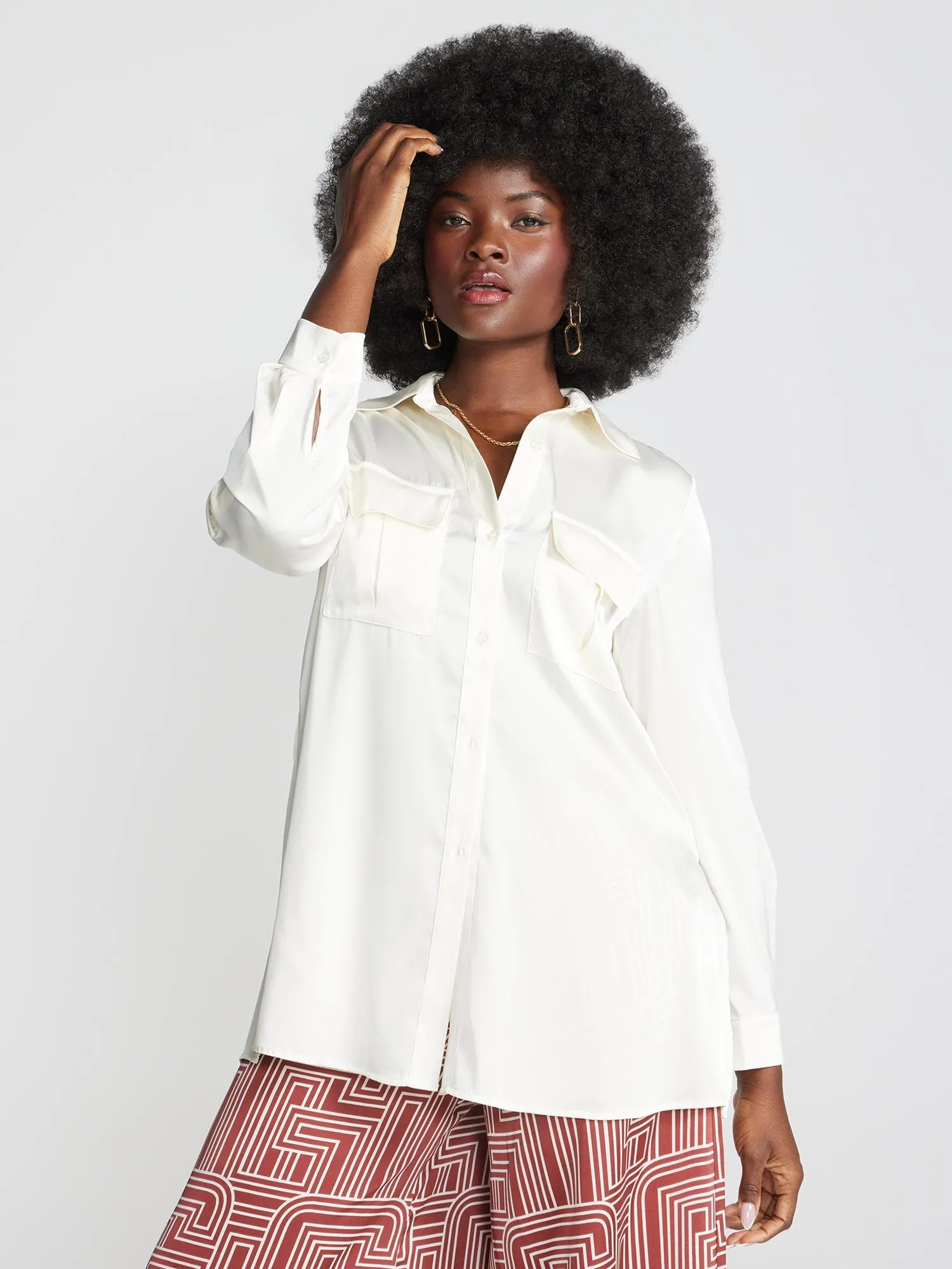 Machella Relaxed-Fit Button-Front Shirt