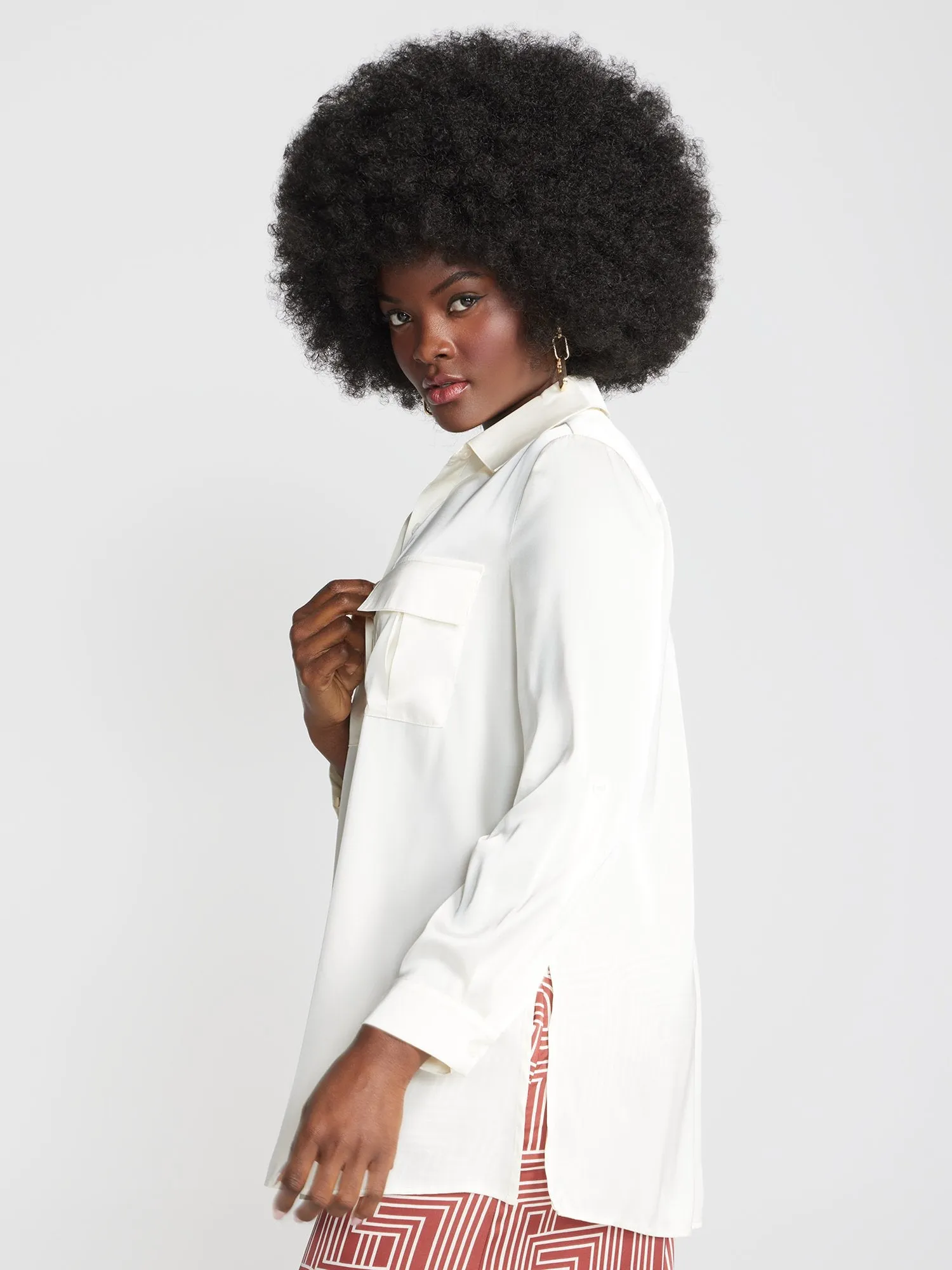 Machella Relaxed-Fit Button-Front Shirt