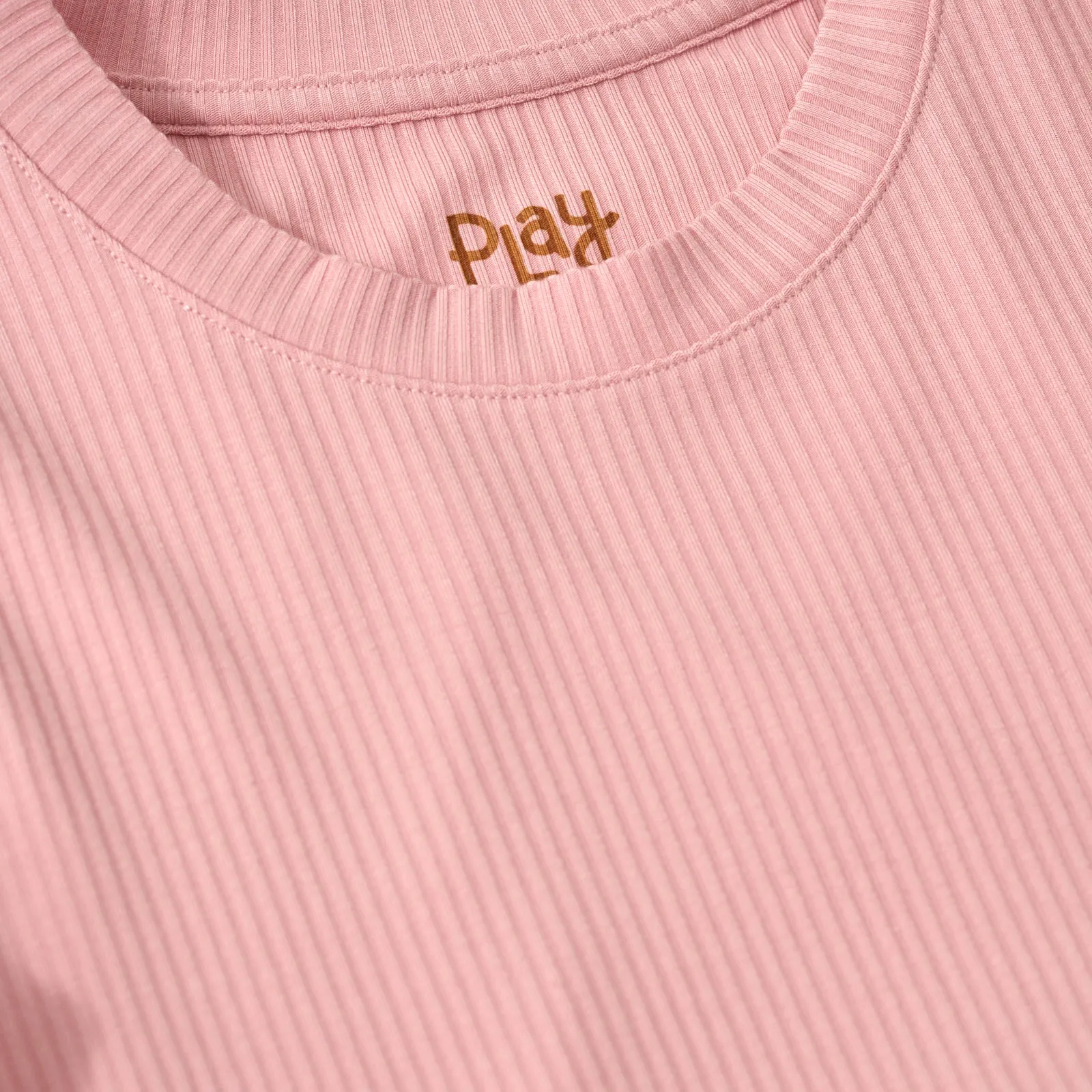 Mauve Blush Ribbed Tiered Peplum Top