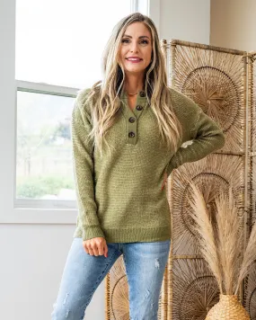 NEW! Ivy Henley Sweater - Olive