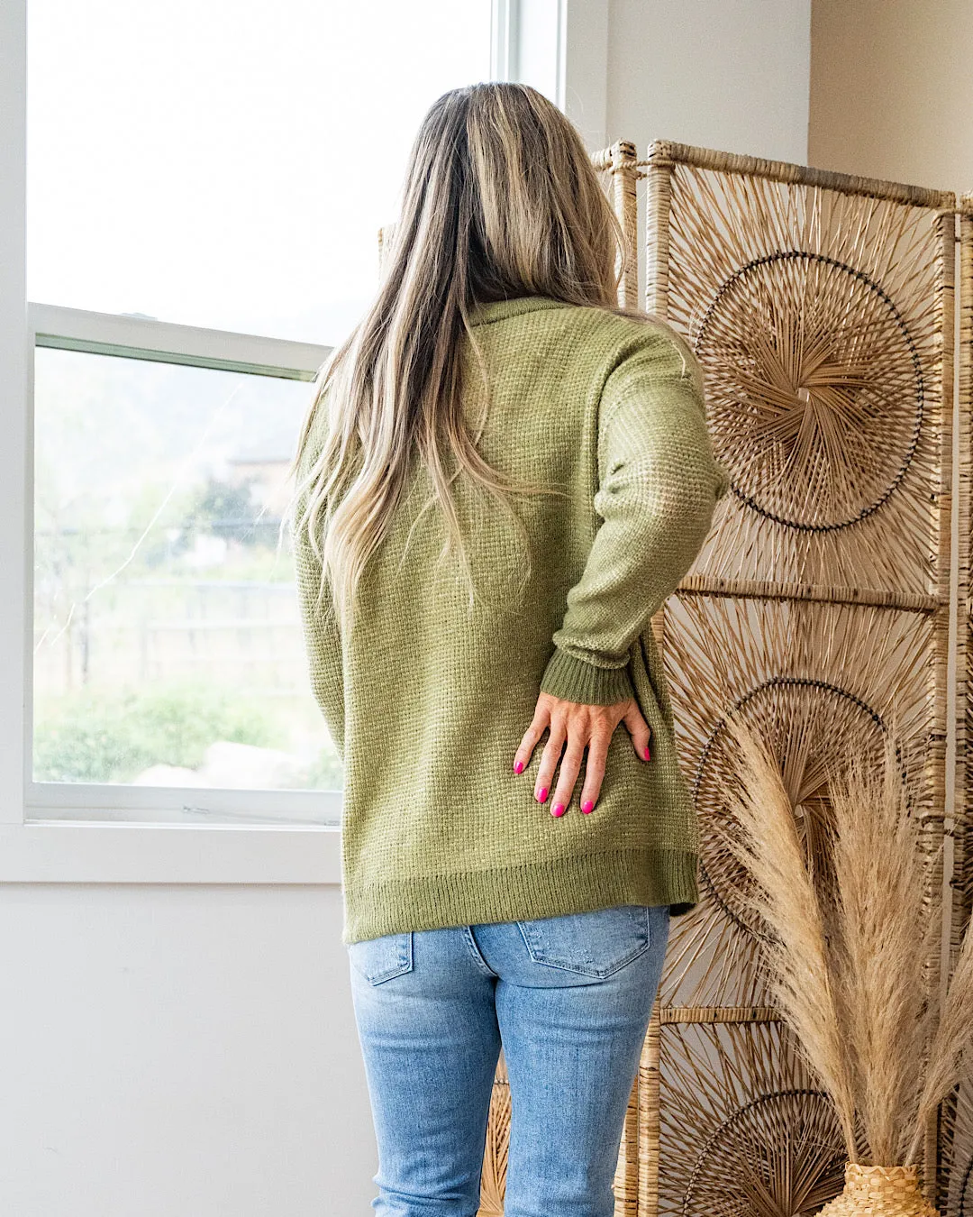 NEW! Ivy Henley Sweater - Olive