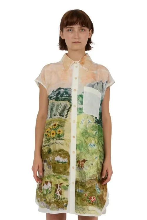 Painted Landscape Sleeveless Shirt