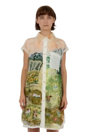 Painted Landscape Sleeveless Shirt