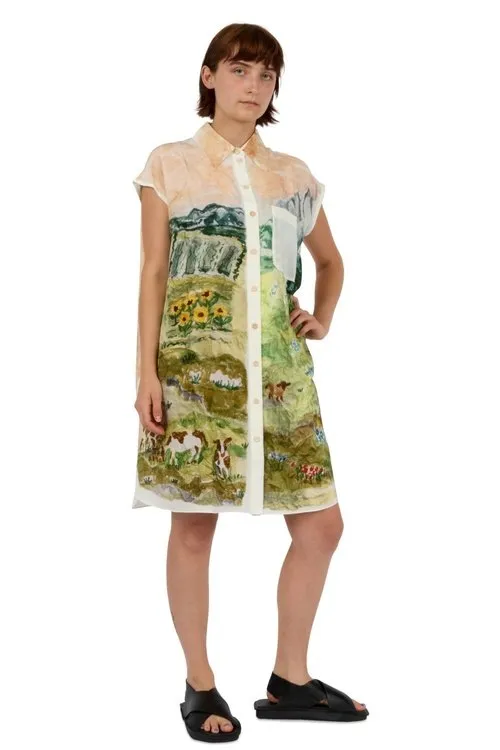 Painted Landscape Sleeveless Shirt