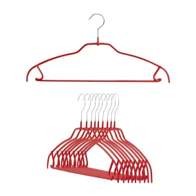 Silhouette Space-Saving Shirt with Pant Bar & Skirt Hooks, 42FTU, Red