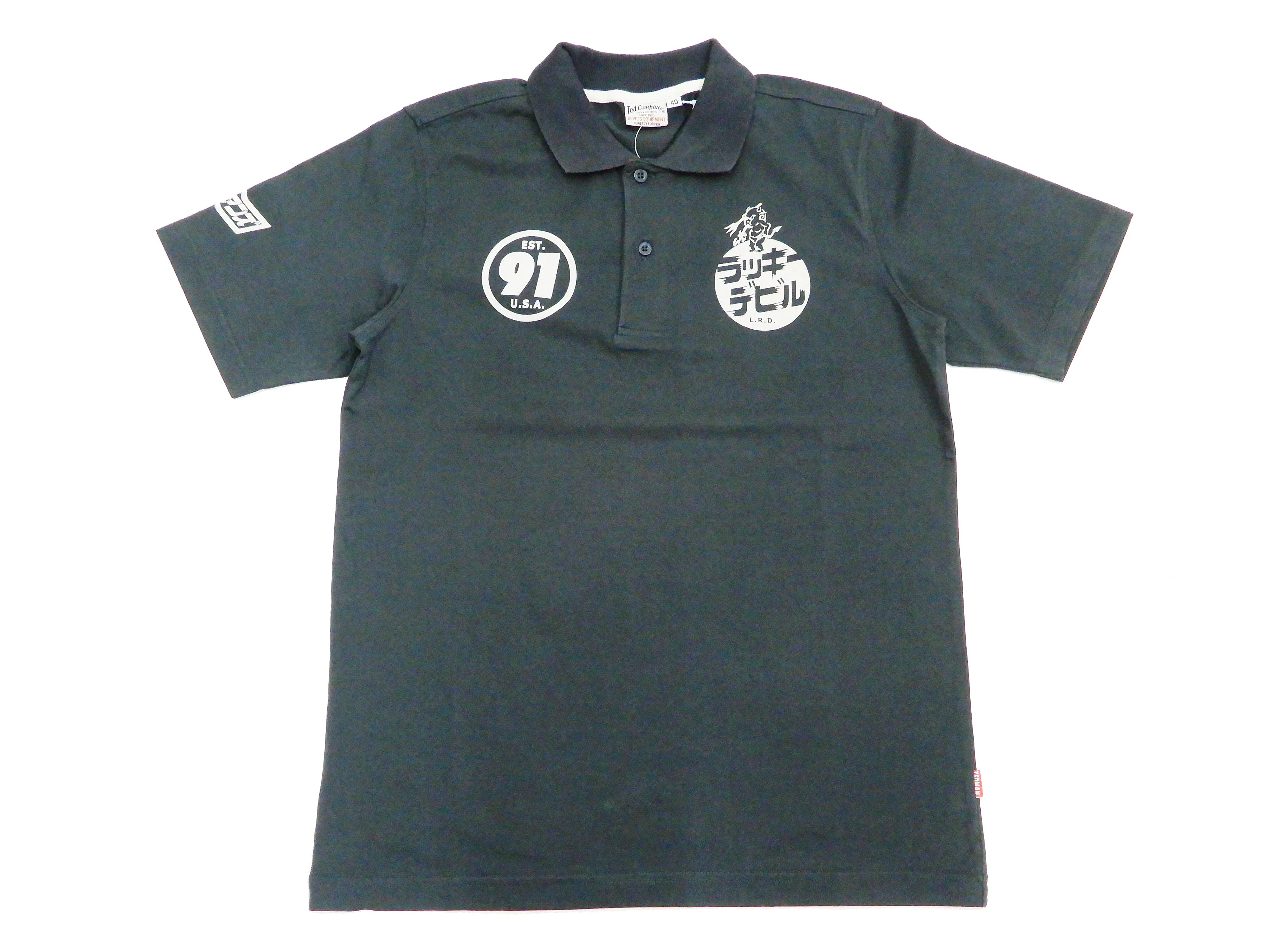 Tedman Polo Shirt Men's Short Sleeve Cotton Jersey Graphic Polo Shirt TMSP-700 Faded-Dark-Blue