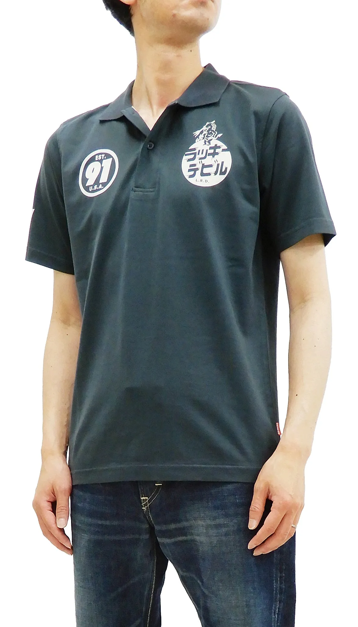 Tedman Polo Shirt Men's Short Sleeve Cotton Jersey Graphic Polo Shirt TMSP-700 Faded-Dark-Blue