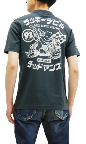 Tedman Polo Shirt Men's Short Sleeve Cotton Jersey Graphic Polo Shirt TMSP-700 Faded-Dark-Blue