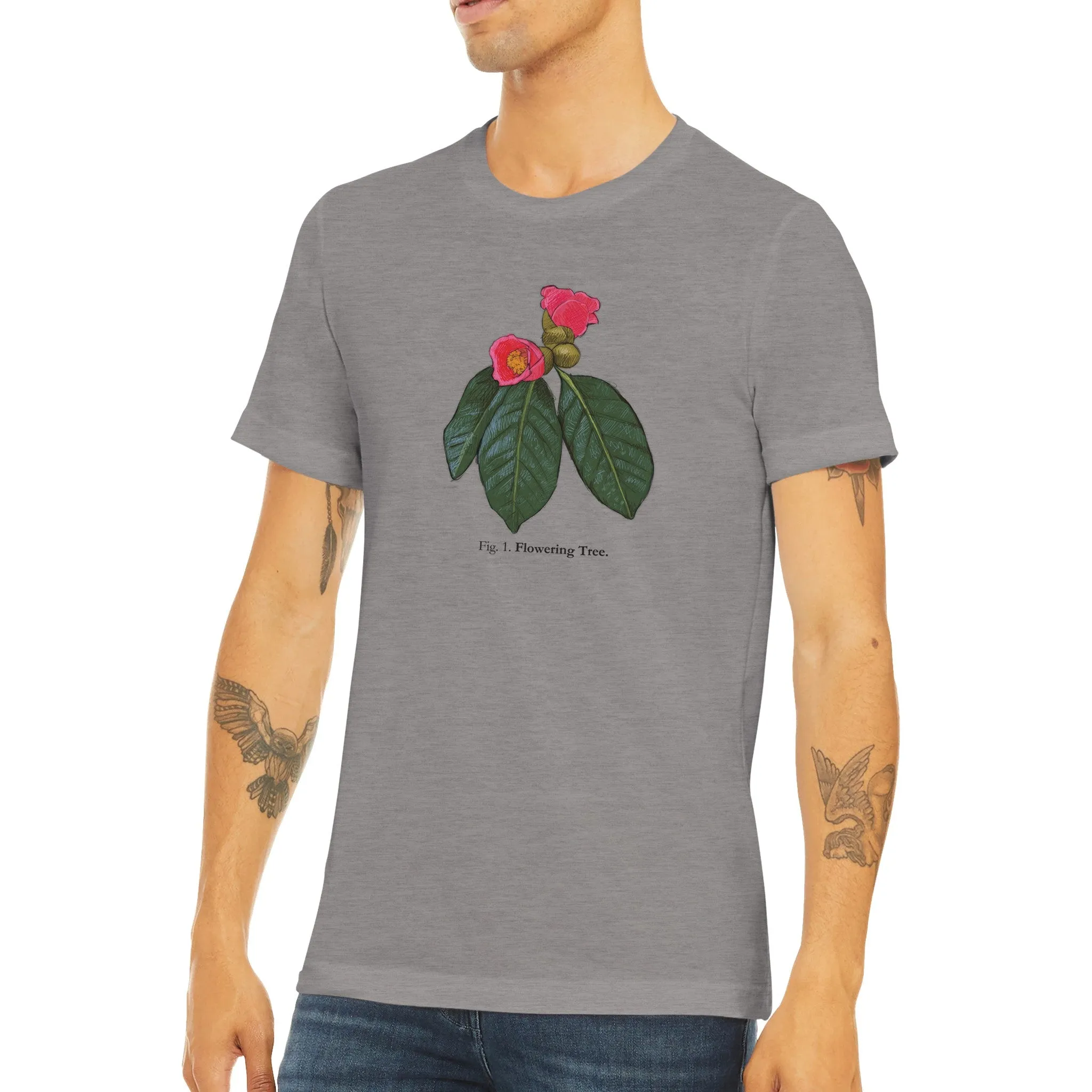 Tree Flower Triblend Unisex Crewneck T-shirt