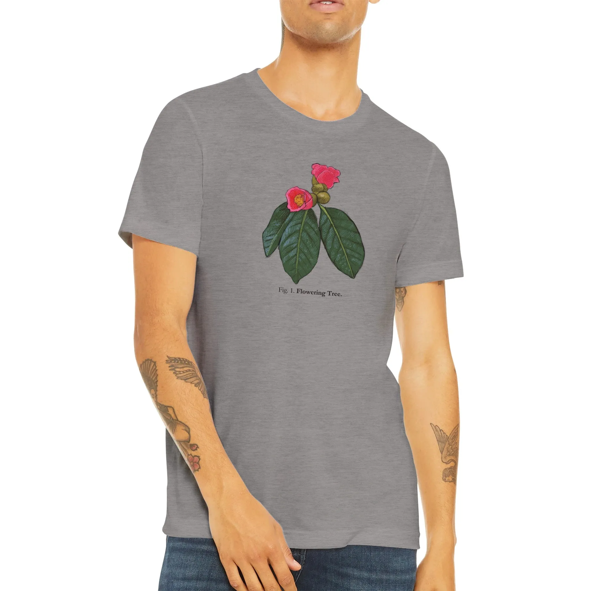 Tree Flower Triblend Unisex Crewneck T-shirt
