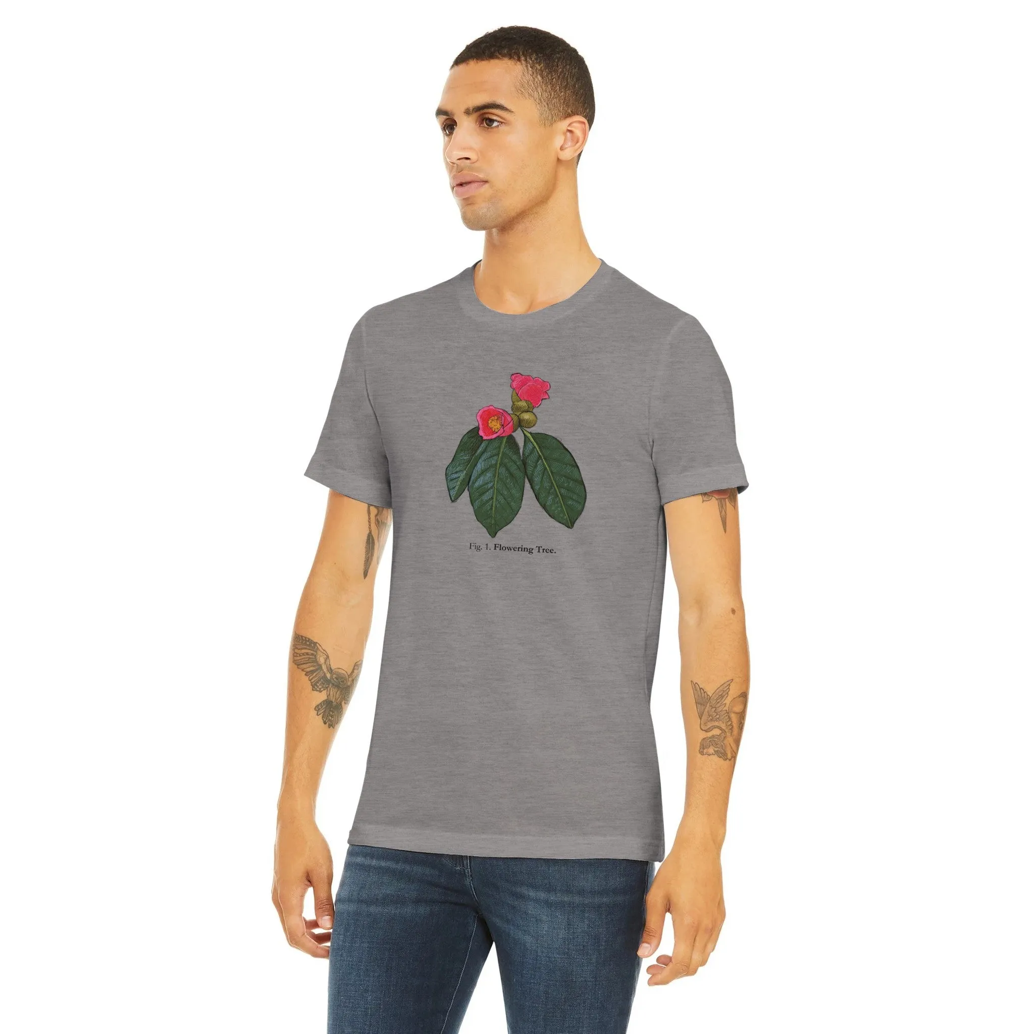 Tree Flower Triblend Unisex Crewneck T-shirt